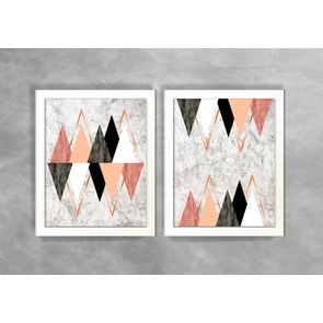 Conjunto-de-Dois-Quadros-Abstratos-Escandinavos-Geometricos-Triangulos-e-Baloes