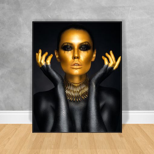 Quadro-Decorativo-Black-Woman-Corpo-Black-Gold