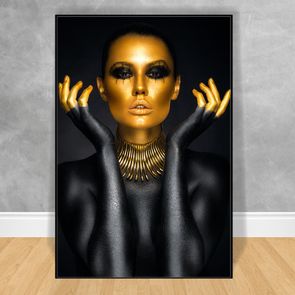 Quadro-Decorativo-Black-Woman-Corpo-Black-Gold