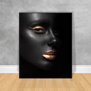 Quadro-Decorativo-Black-Woman-Batom-e-Cilio