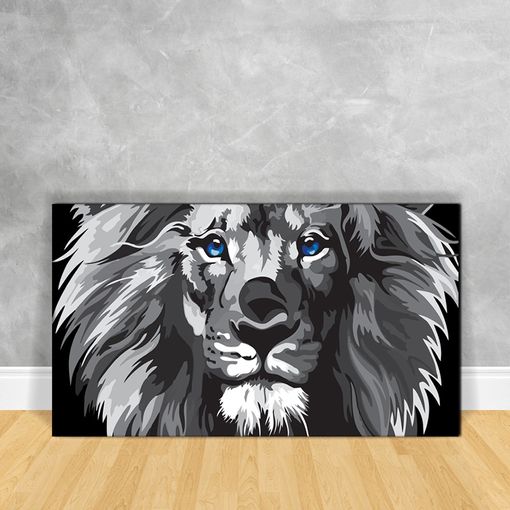 Quadro Decorativo Leão olhos azuis Rei