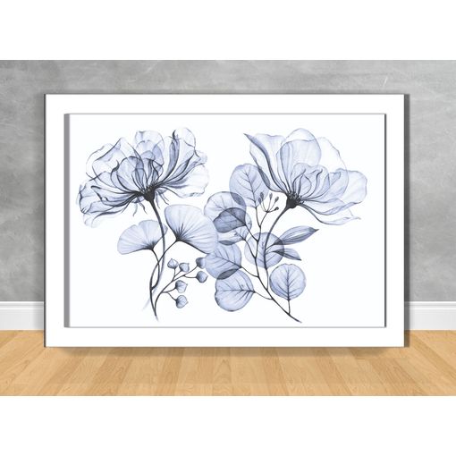 Quadro-Decorativo-Floral-Raio-X-Azul-100x70-Branca