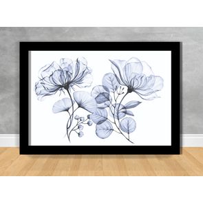 Quadro-Decorativo-Floral-Raio-X-Azul-100x70-Preta