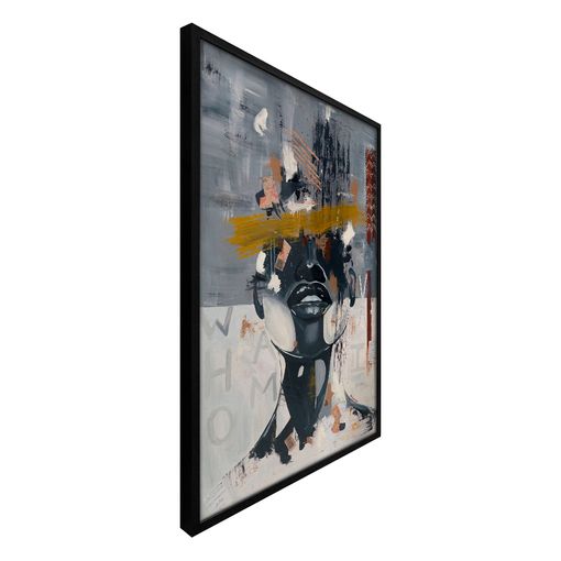 Quadro Decorativo com Vidro e Moldura Rosto Mulher Abstrato Artístico - New  Rei dos Quadros